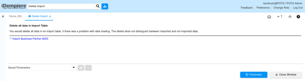 TenthPlanet-iDempiere-Delete-Import-Data-2
