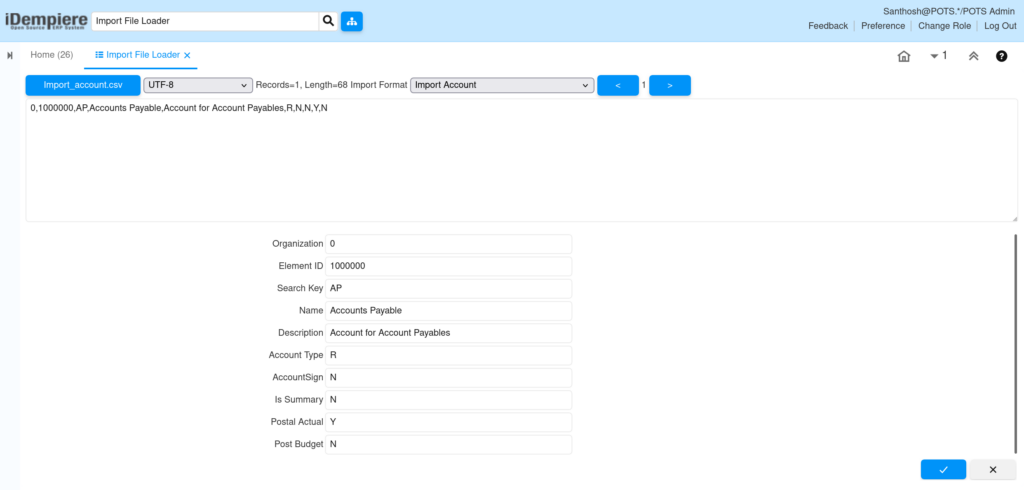 How to Import Account Window in iDempiere TenthPlanet iDempeire DataManagement ImportAccount 1