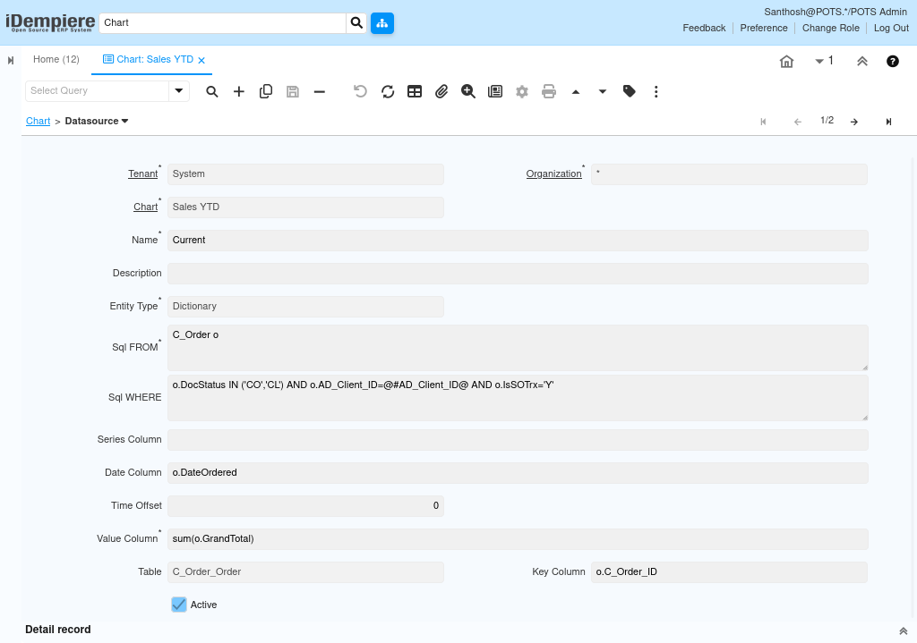 How to Configure the Chart Window in iDempiere TenthPlanet iDempiere Accounting Chart 2