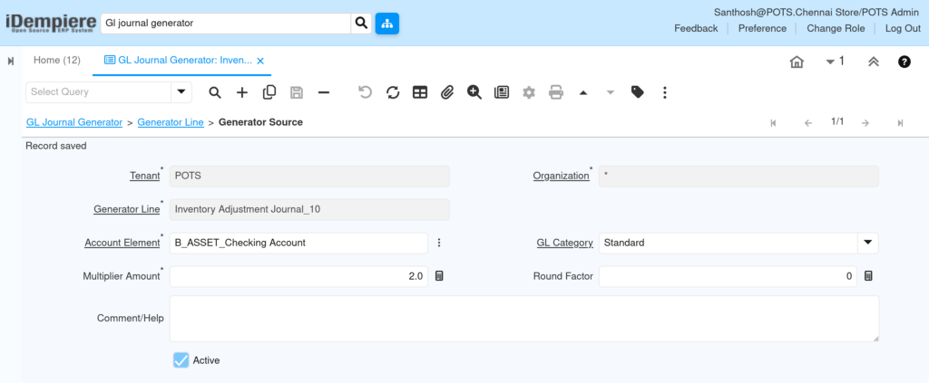TenthPlanet iDempiere Accounting GLJournalGenerator 3