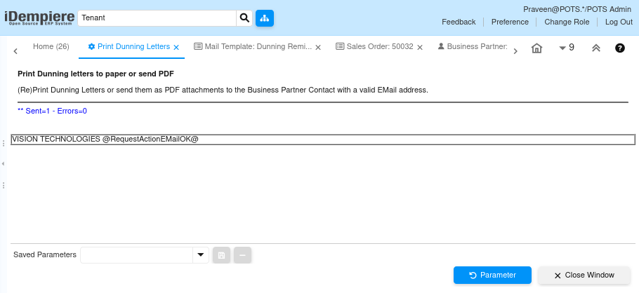 How to Print Dunning Letters in iDempiere TenthPlanet iDempiere Accounting PrintDunningLetters