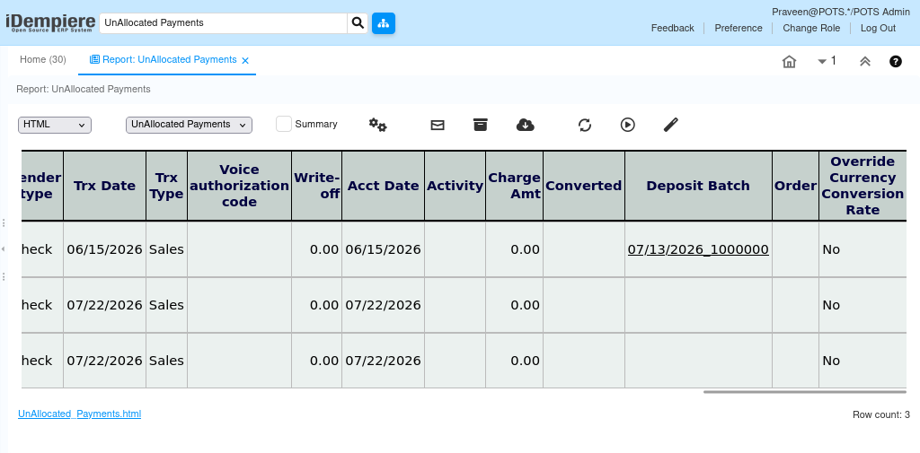 TenthPlanet iDempiere Accounting UnallocatedPayment4