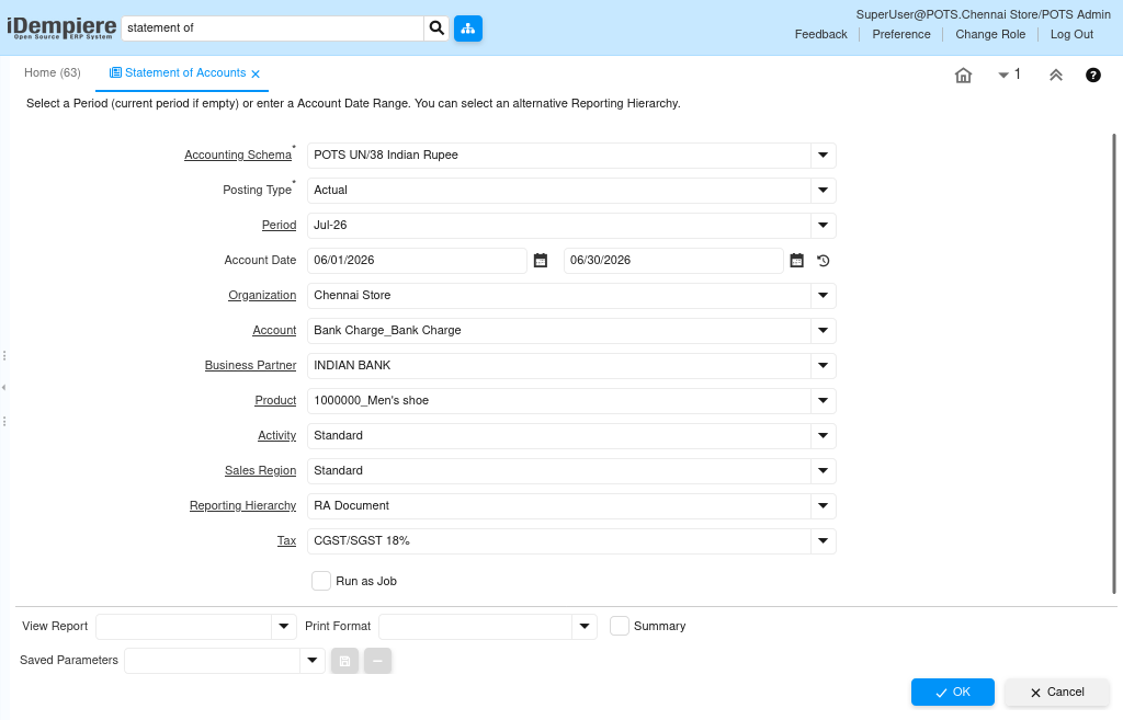 TenthPlanet iDempiere AccountingManagement Statement of Accounts 1