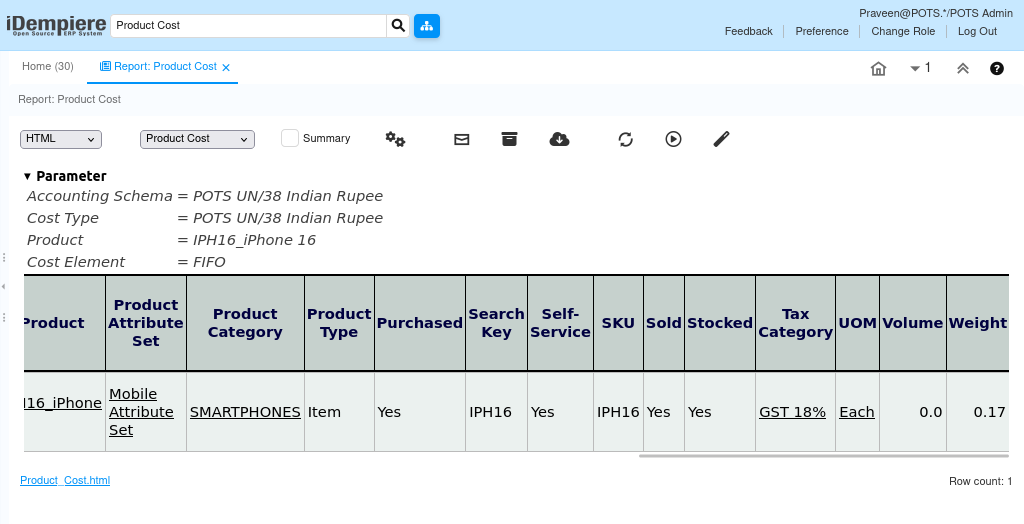 How does Product Cost Report works in iDempiere TenthPlanet-iDempiere-Costing-ProductCost-3