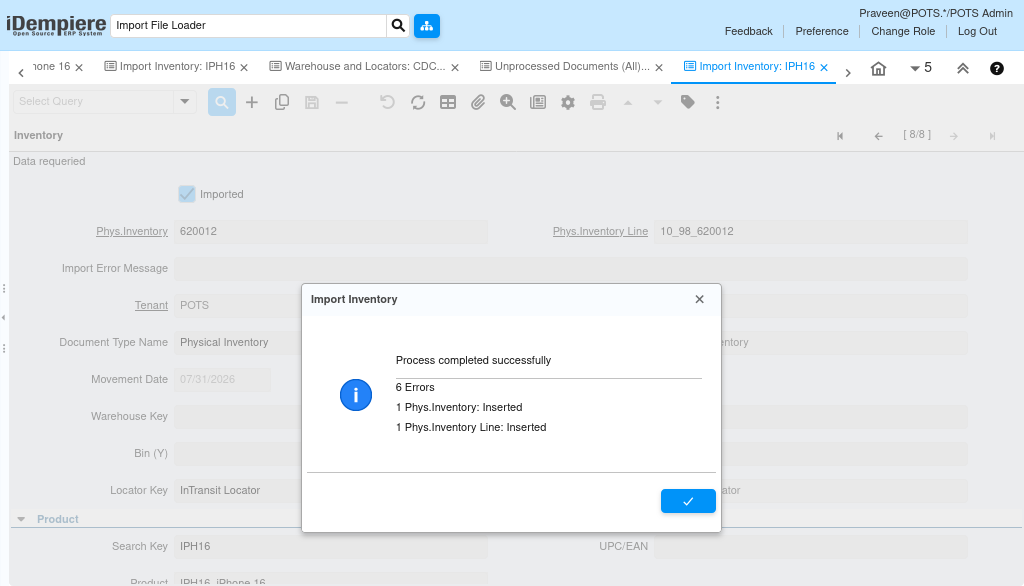 How to Use Import Inventory in iDempiere TenthPlanet iDempiere DataImport ImportInventory2 1
