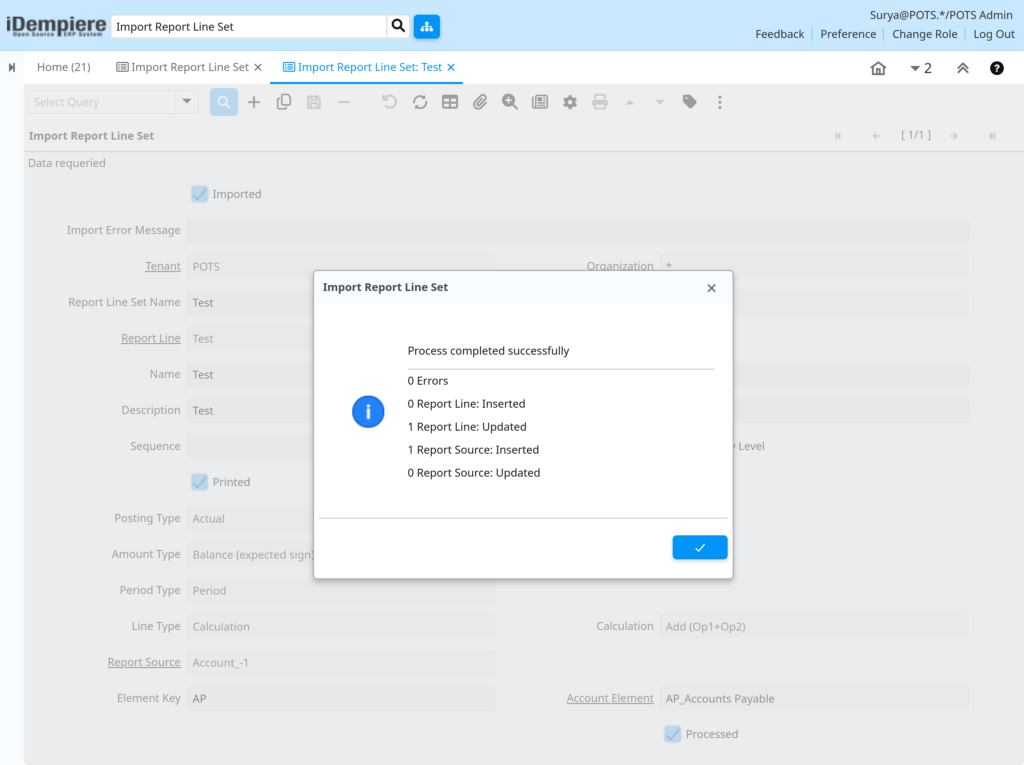 TenthPlanet-iDempiere-DataImport-ImportReportLineSet-4