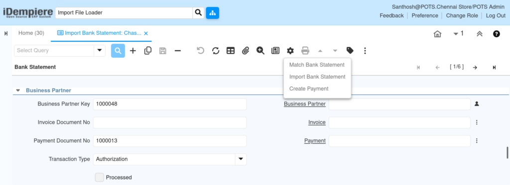 How to Import Bank Statements in iDempiere TenthPlanet iDempiere DataManagement ImportBankStatement 6