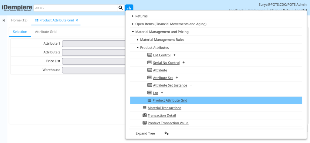 How Product Attribute Grid Works in iDempiere TenthPlanet-iDempiere-Form-ProductAttributeGrid-1