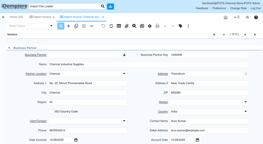 How to Import Invoices in iDempiere TenthPlanet-iDempiere-Import-Invoice-4