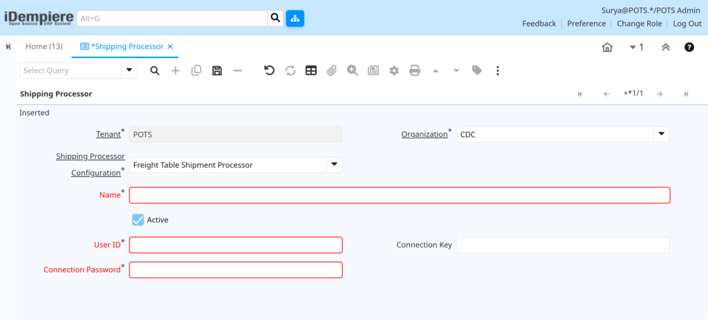 How to Configure Shipping Processor in iDempiere TenthPlanet-iDempiere-Master-ShippingProcessor-4