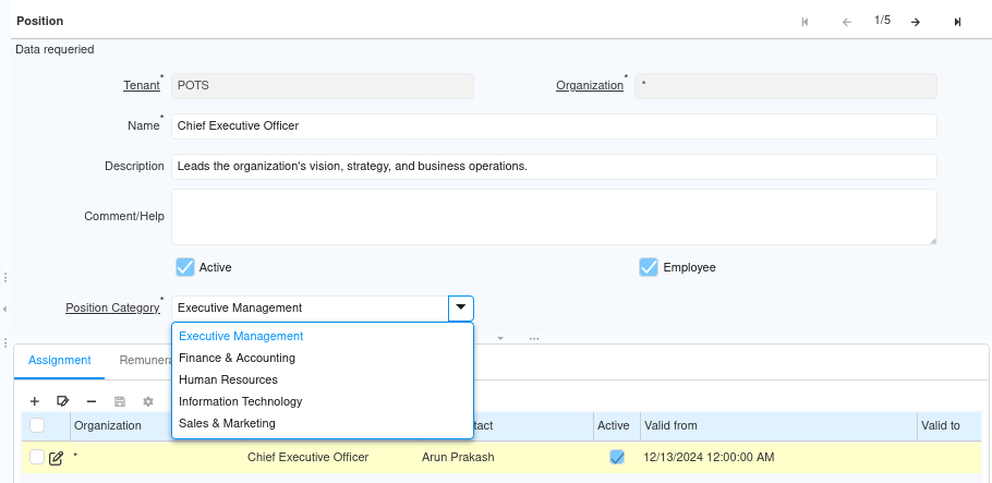 How to Configure Position Category in iDempiere TenthPlanet-iDempiere-PartnerRelations-PositionCategory-1