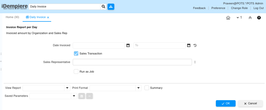 How does Daily Invoice Report works in iDempiere TenthPlanet-iDempiere-Sales-DailyInvoice
