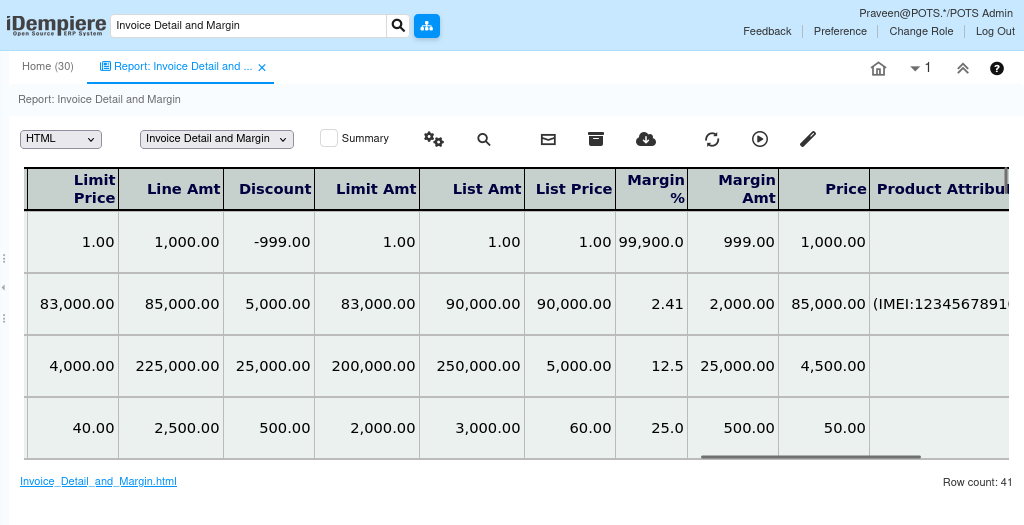 How does Invoice Detail and Margin works in iDempiere TenthPlanet-iDempiere-Sales-InvoiceDetailMargin-3
