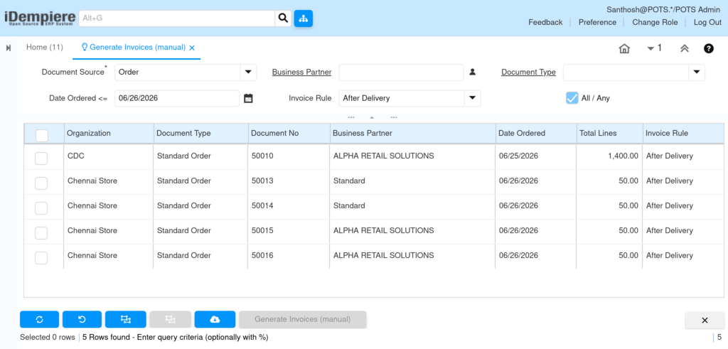 TenthPlanet iDempiere Sales InvoiceManual