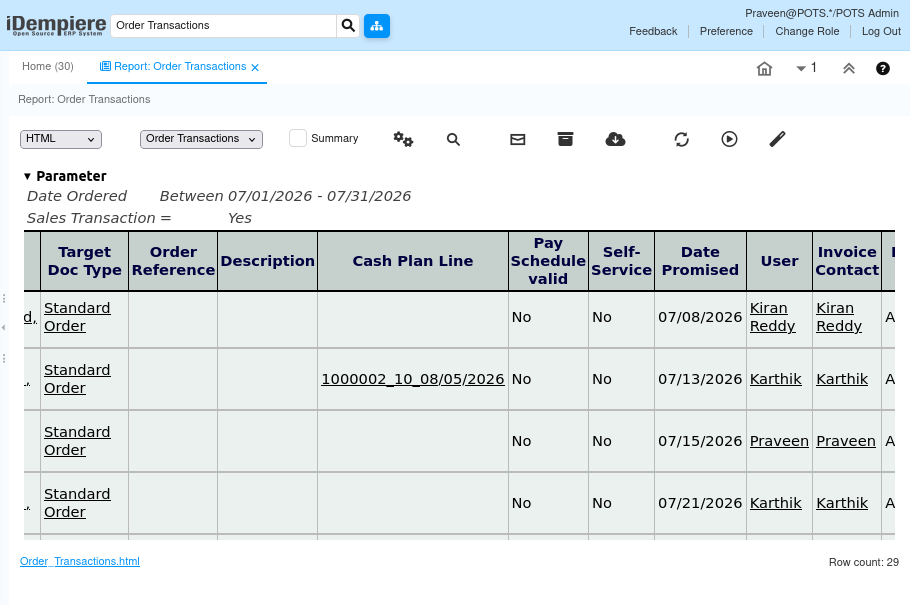 TenthPlanet iDempiere Sales OrderTransactions2