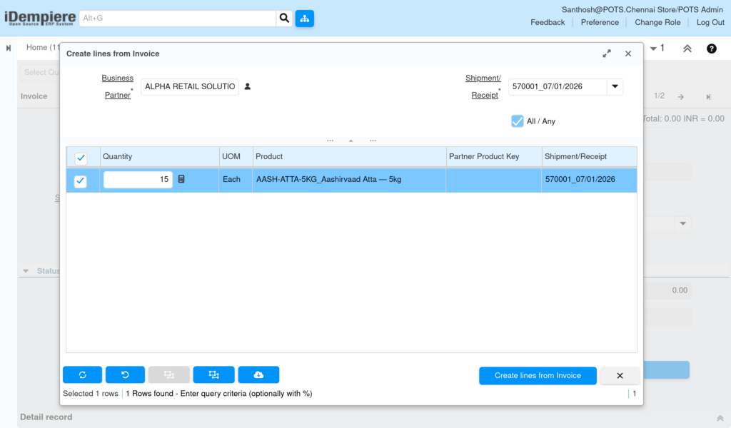 How to Configure Sales Invoice and Credit/Debit Note in iDempiere TenthPlanet iDempiere SalesInvoice CreateLine
