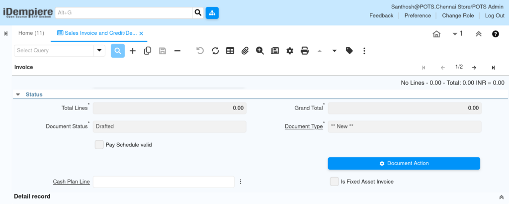 How to Configure Sales Invoice and Credit/Debit Note in iDempiere TenthPlanet iDempiere SalesInvoice header 2
