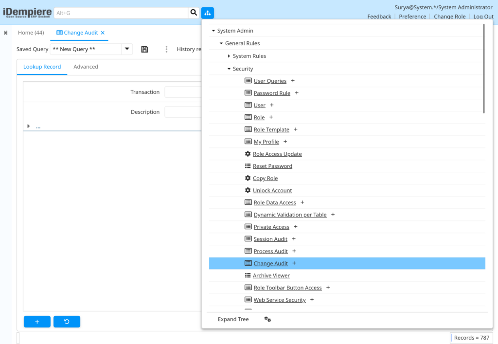 TenthPlanet-iDempiere-SystemAdmin-ChangeAudit-1