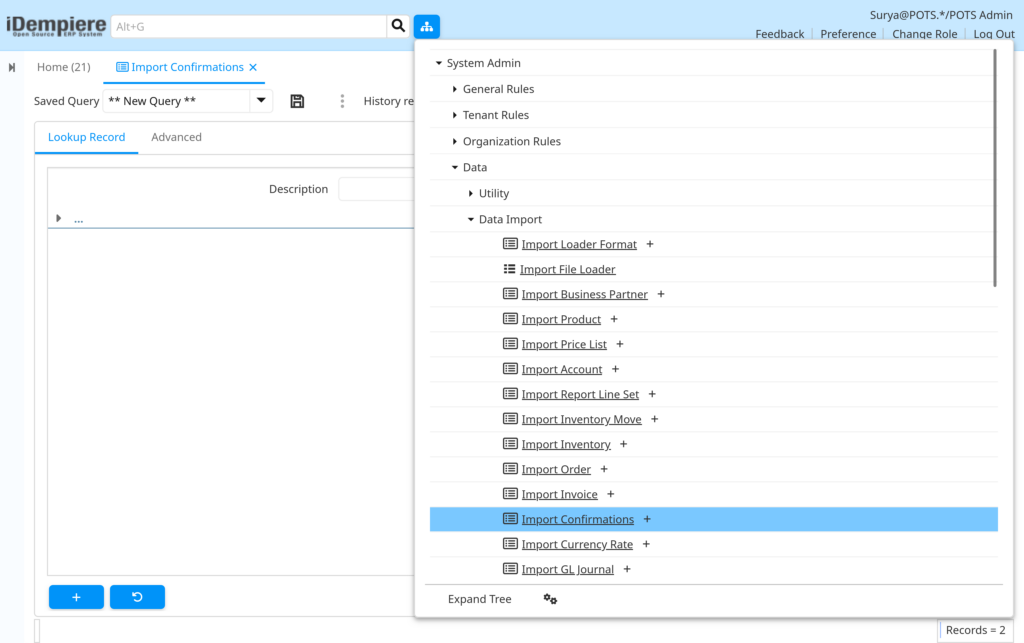 How to Configure Import Confirmations in iDempiere TenthPlanet-iDempiere-SystemAdmin-ImportConfirmations-1