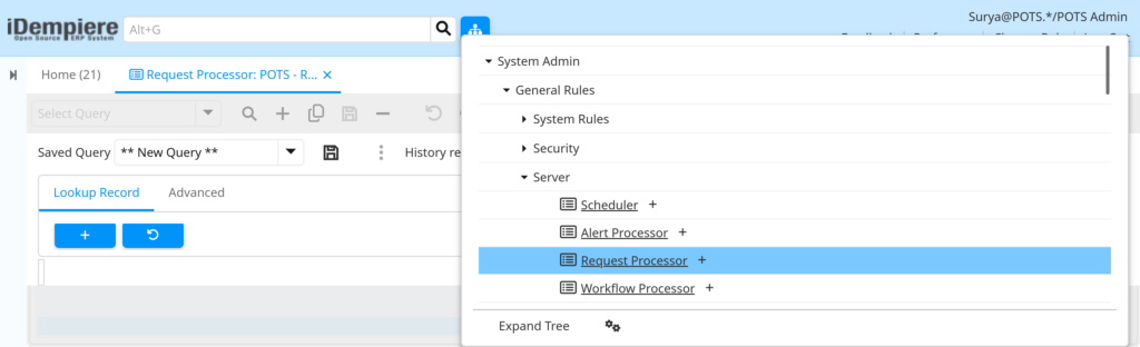 How to Configure Request Processor in iDempiere TenthPlanet-iDempiere-SystemAdmin-RequestProcessor-1
