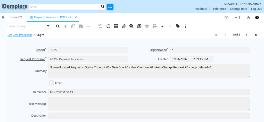 How to Configure Request Processor in iDempiere TenthPlanet-iDempiere-SystemAdmin-RequestProcessor-5