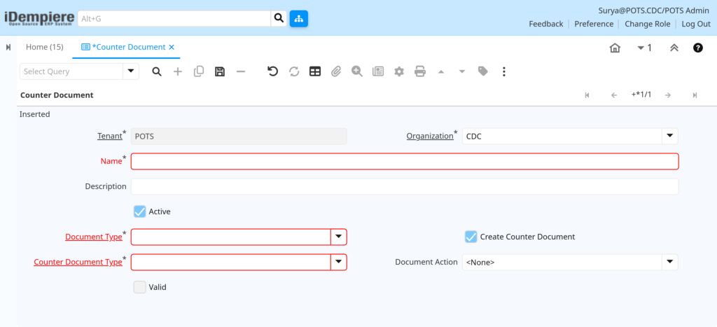 How to Configure Counter Document in iDempiere TenthPlanet-iDempiere-Transaction-CounterDocument-2
