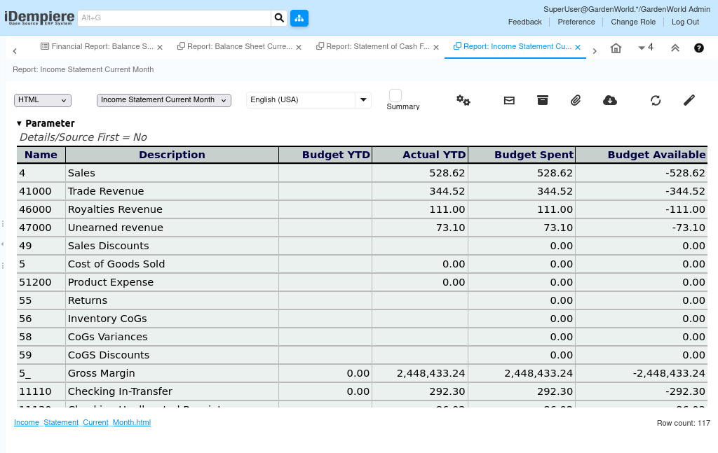 How Does Income Statement for Cash Flow Report Works in iDempiere TenthPlanet-iDempiere-AccountingManagement-Financial Report-IncomeStatementforCashFlow-2