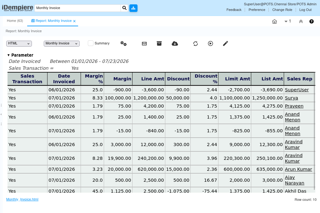 How To Create Monthly Invoice Report in iDempiere TenthPlanet iDempiere MonthlyInvoice 2