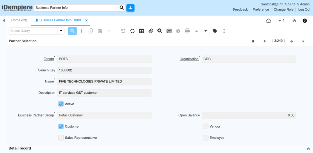 How to Use Business Partner Info Window in iDempiere TenthPlanet-iDempiere-PartnerRelation-BusinessPartnerInfo-1