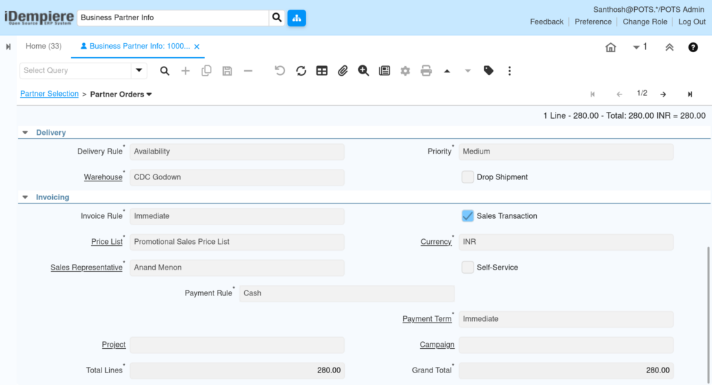 How to Use Business Partner Info Window in iDempiere TenthPlanet iDempiere PartnerRelation BusinessPartnerInfo 3