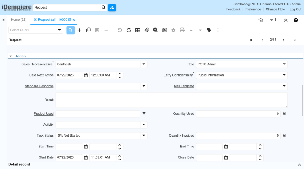 How to Configure Request (all) in iDempiere TenthPlanet-iDempiere-PartnerRelation-Request-all-2