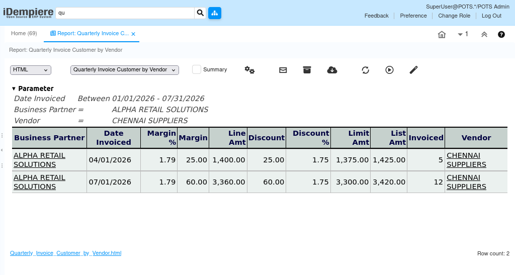 TenthPlanet-iDempiere-Report-quarterly-invoice-customer-by-vendor-2