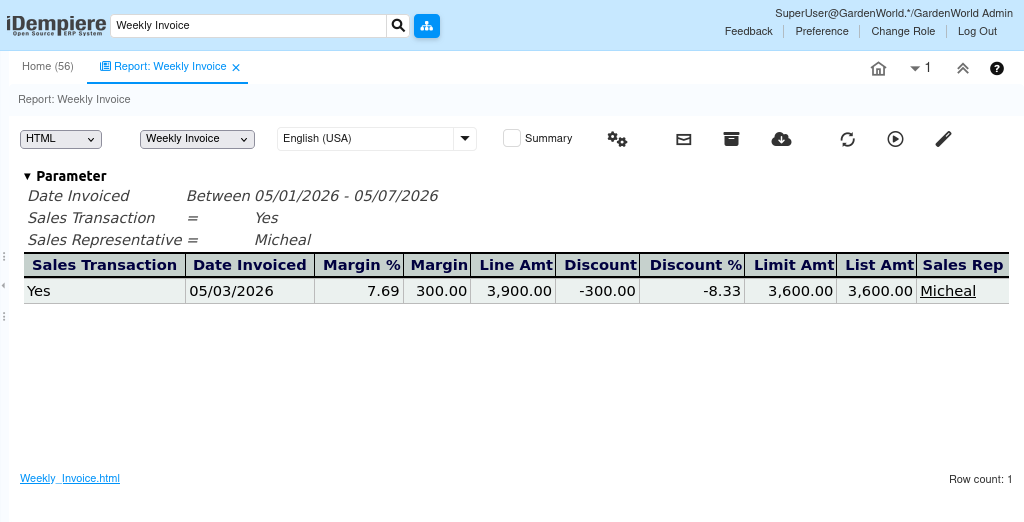 How Does Weekly Invoice Work in iDempiere TenthPlanet-iDempiere-Report-weekly-invoice-2