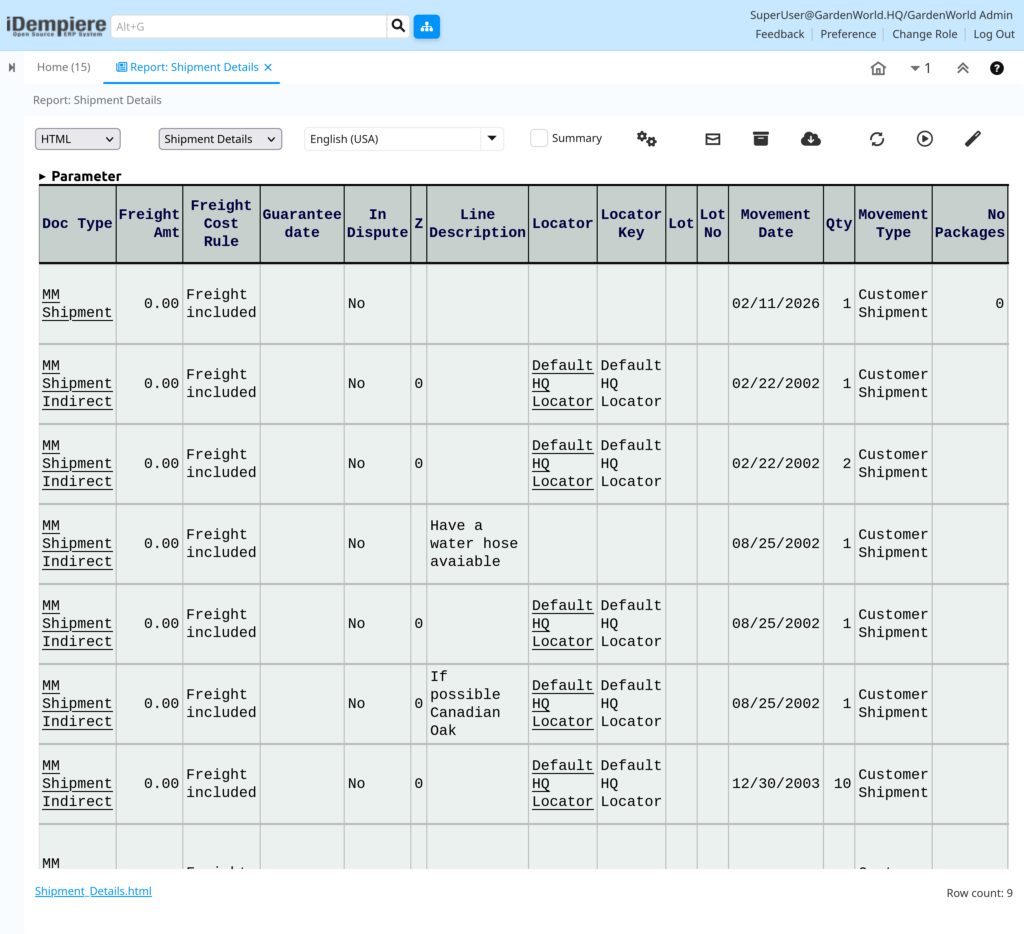 TenthPlanet iDempiere SalesManagement ShipmentDetails 2