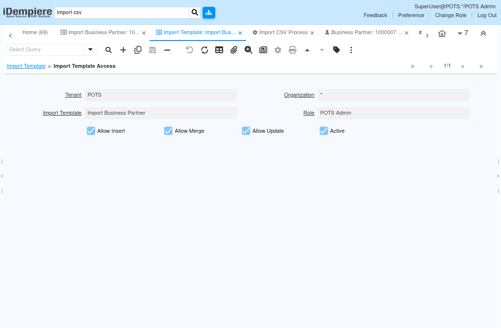 How to Create and Configure an Import Template in iDempiere Tenthplanet-Idempiere-Data-Import Template-1