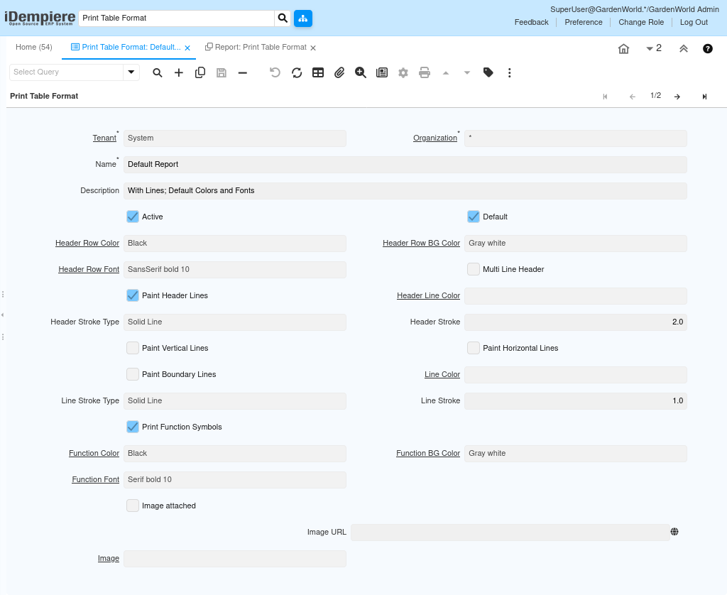 How to Configure Print Table Format in iDempiere Tenthplanet-iDempiere-print-table-format-1