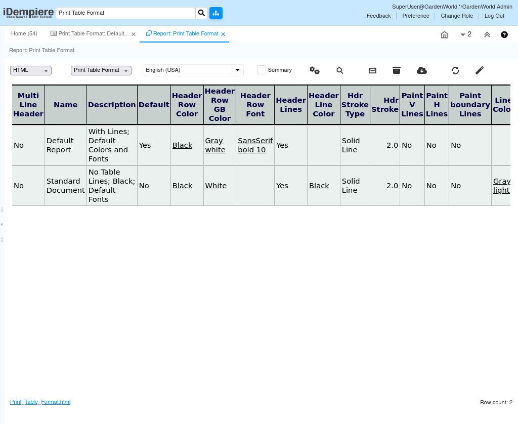 How to Configure Print Table Format in iDempiere Tenthplanet iDempiere print table 2