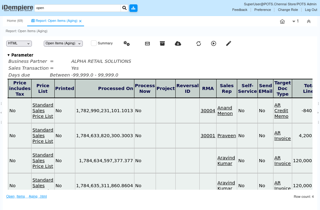 How Does Open Items (Aging) Report Works In iDempiere Tenthplanet idempiere-Report-Open Items (Aging)-4