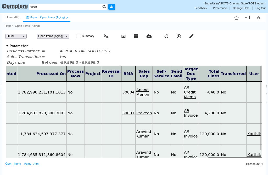 How Does Open Items (Aging) Report Works In iDempiere Tenthplanet idempiere-Report-Open Items (Aging)-5