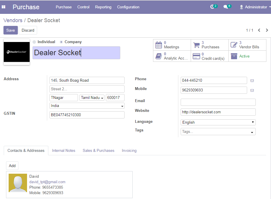 TenthPlanet_Odoo_Product_Purchase_Vendors