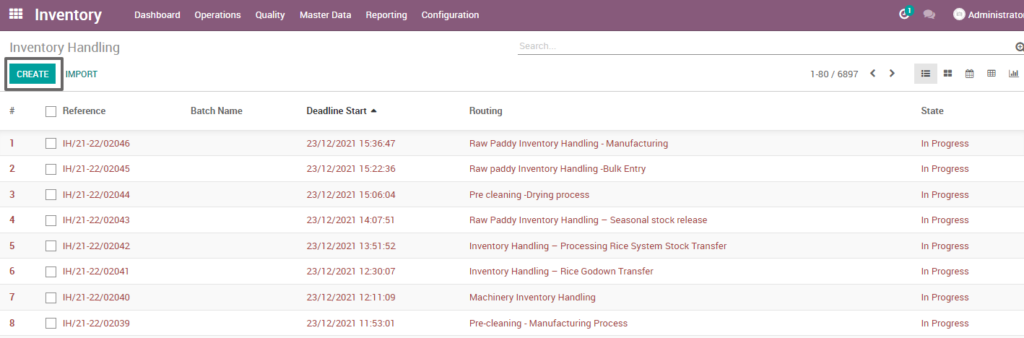 1 Ricetrading ERP Inventory Managementinventory handling creation