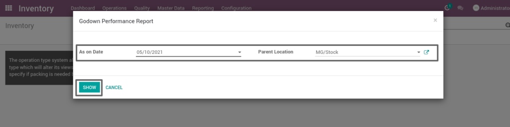 Ricetrading ERP Inventory ManagementGODWON PERFORMANCE REPORT