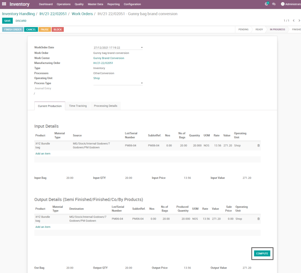 Ricetrading ERP Inventory Managementcompute gunny inventory handling