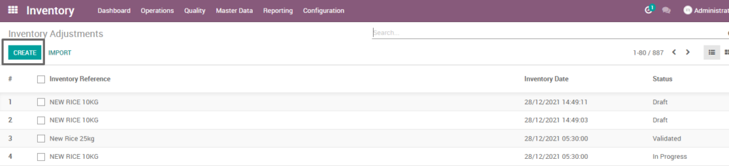 Ricetrading ERP Inventory Managementcreate inventory adjustments