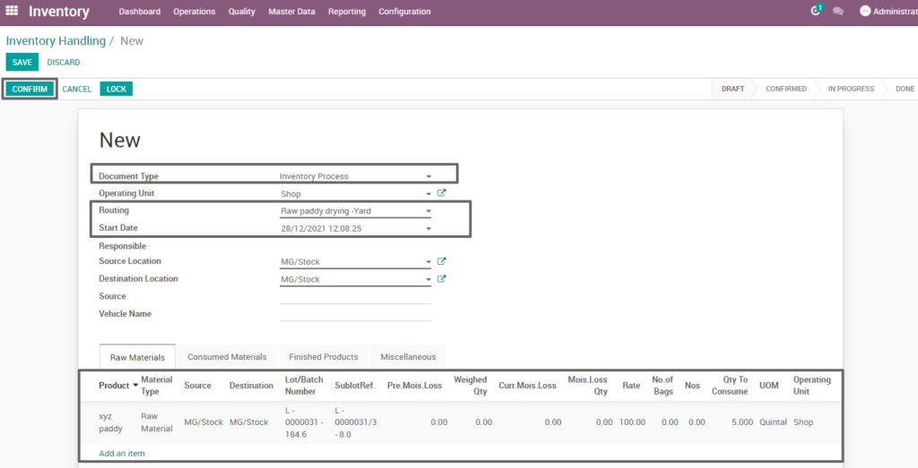 Ricetrading ERP Inventory Managementcreate raw paddy drying