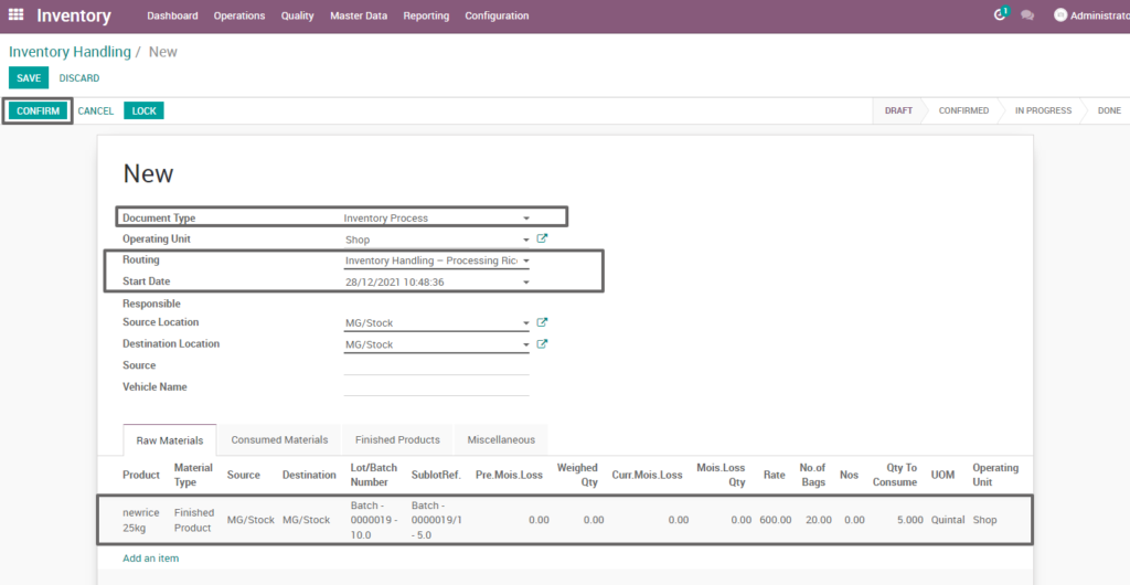 Ricetrading ERP Inventory Managementcreate rice system stock transfer