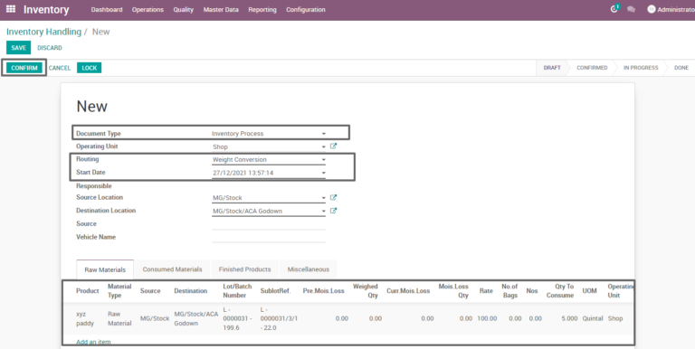 Rice Mill ERP Inventory Management - TenthPlanet Technologies
