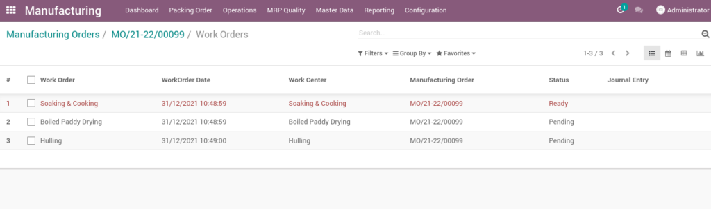 Ricetrading ERP Manufacturing Managementopen workorder manufacturing process