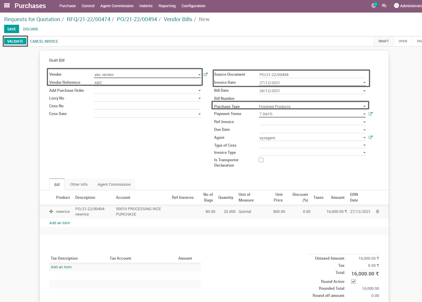 Rice Mill ERP Purchase Management - TenthPlanet Technologies