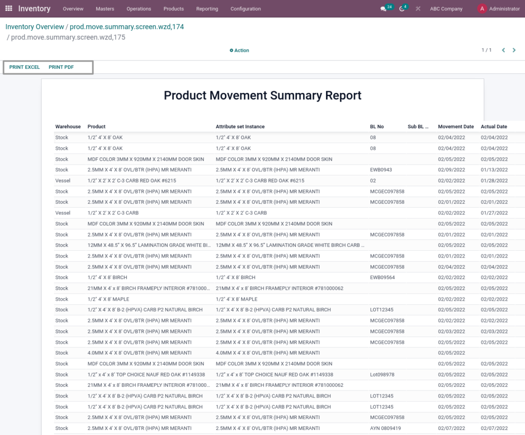Odoo ERP McCorry Reports Inventory ProductMovementSummaryReport 1